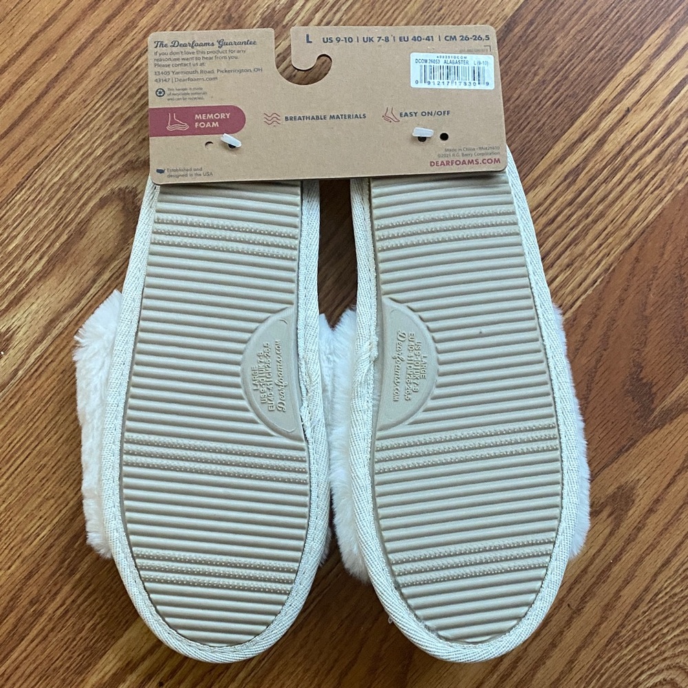 NWT Dearfoams White Bridal Slippers - Picture 2 of 4